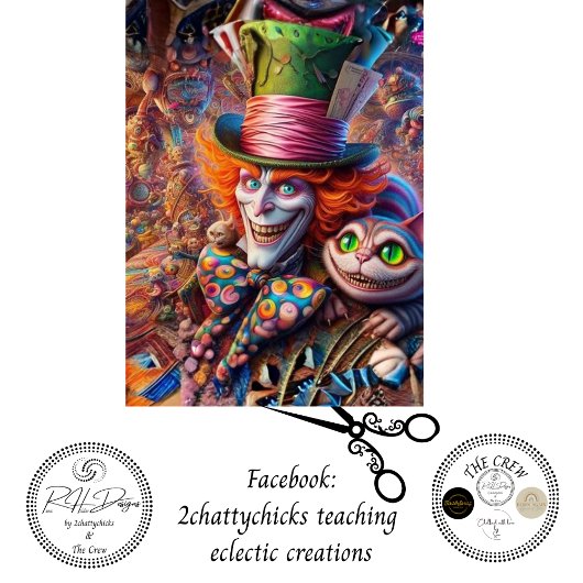 Découpage Fantasie Thee Party Karakter Scène Tissuepapier
