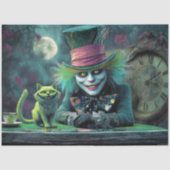 Decoupage Fantasie Theepartij Alice Wonderland Kat Tissuepapier (Voorkant)