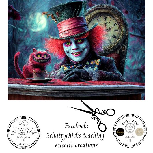Decoupage Fantasie Theetafel Karakter Rode Kat Tissuepapier