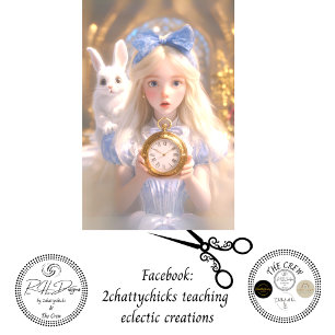 Decoupage Fantasievol meisje & konijn op avonturen Tissuepapier