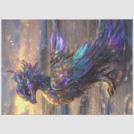 Decoupage Fantastische Paarse kraai als een vogel Tissuepapier