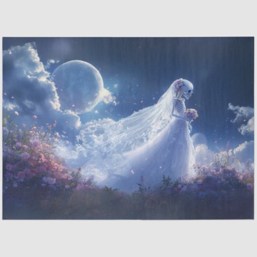 Decoupage Fantastische Skeleton Dromerige bruiloft Tissuepapier (Voorkant)