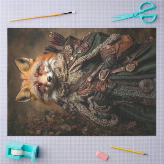 Decoupage Fantasy Fox middeleeuwse stijl kleding Tissuepapier (Craft)