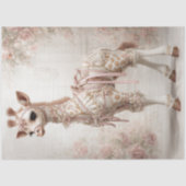 Decoupage Fantasy Giraffe Victoriaans Roze Kant Tissuepapier (Voorkant)