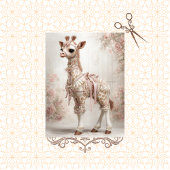 Decoupage Fantasy Giraffe Victoriaans Roze Kant Tissuepapier