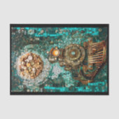 Decoupage Fantasy Steampunk Trein Nep Mozaïek 066 Tissuepapier (Voorkant)