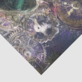 Decoupage Fantasy Timekeeper Girl and White Rabbit Tissuepapier (Detail)