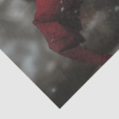 Decoupage Fantasy Witch Dressed in Red Winter Tissuepapier (Detail)