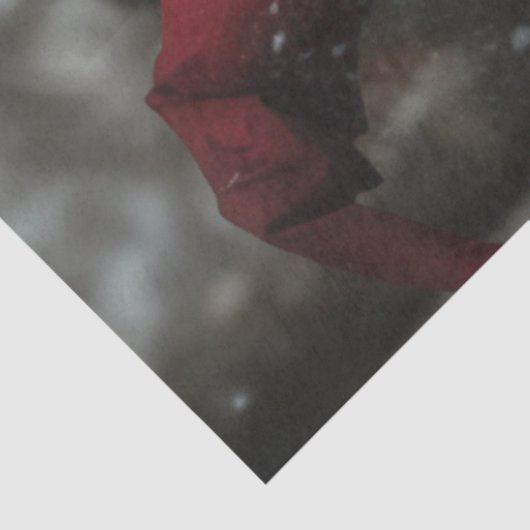 Decoupage Fantasy Witch Dressed in Red Winter Tissuepapier (Detail)