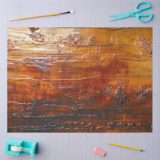 Decoupage Faux Copper Metal Amber Finish Tissuepapier (Craft)