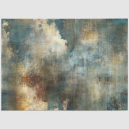 Decoupage Faux Finish Abstract Blauw Bruin Wit Tissuepapier