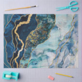 Decoupage Faux Finish Marble Effect Blauw Goud Tissuepapier (Craft)