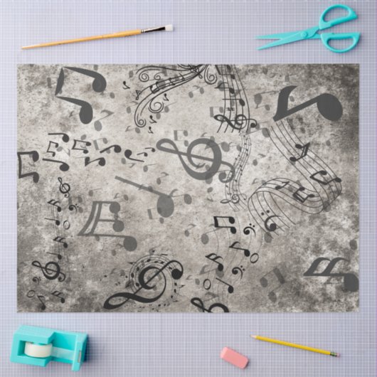 Decoupage Faux Music Achtergrond Getextureerde not Tissuepapier (Craft)
