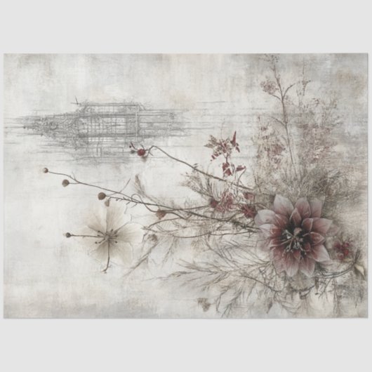 Decoupage Faux Wall Kerstdecor Tissuepapier (Voorkant)