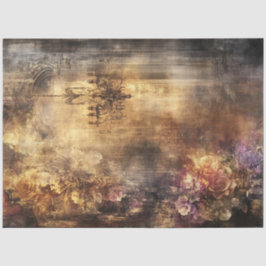 Decoupage Faux  Warm Earthy Tone Chandelier Tissuepapier