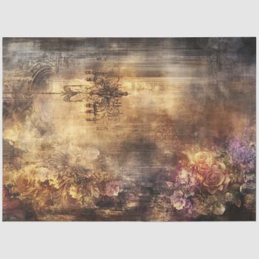 Decoupage Faux  Warm Earthy Tone Chandelier Tissuepapier (Voorkant)