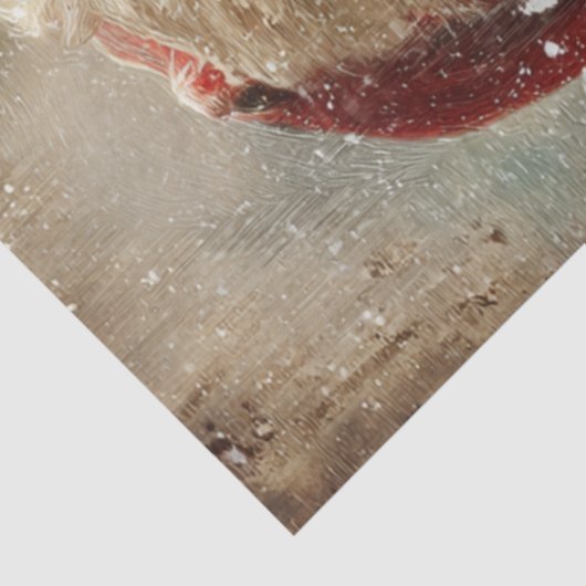 Decoupage Festive Santa Claus Holly Tree Tissuepapier (Detail)