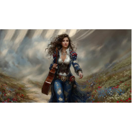 Decoupage Fields of Melody Country Singer  Tissuepapier