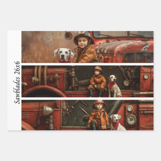 Decoupage Firefighter Tribute Handsaws  Inpakpapier Vel (Voorkant 3)