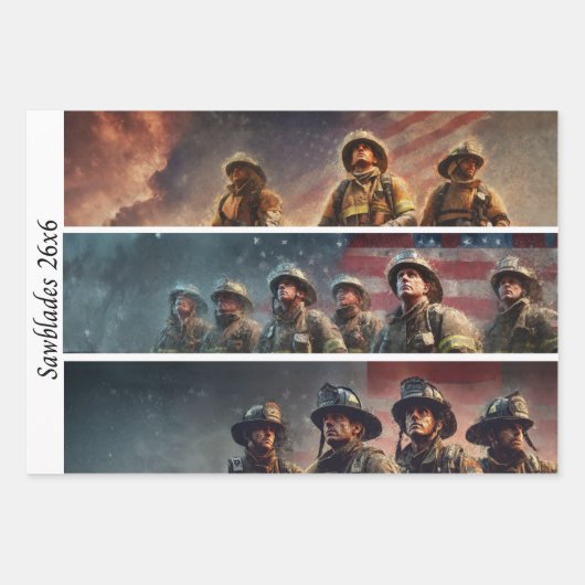 Decoupage Firefighter Tribute Handsaws  Inpakpapier Vel (Voorkant 2)