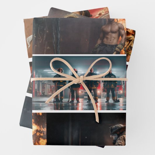 Decoupage Firefighter Tribute Handsaws  Inpakpapier Vel (In situ)