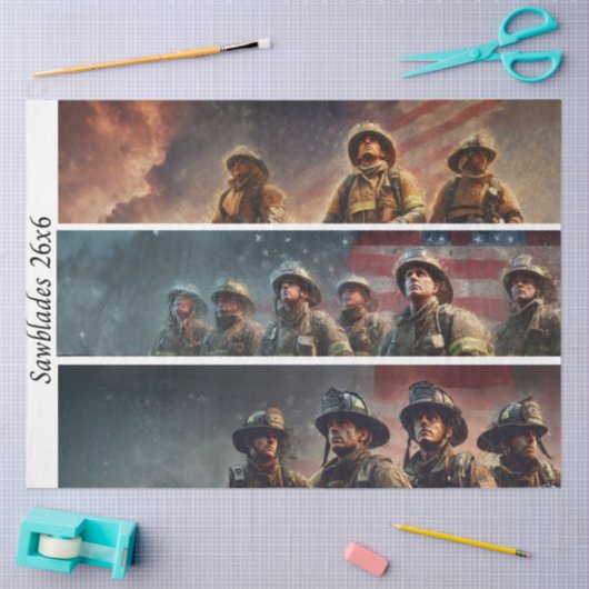 Decoupage Firefighter Tribute Handsaws  Tissuepapier (Craft)