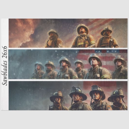 Decoupage Firefighter Tribute Handsaws  Tissuepapier (Voorkant)