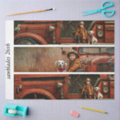 Decoupage Firefighter Truck Kid Dalmatian Handsaw Tissuepapier (Craft)