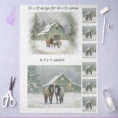 Decoupage Fits 11x14 Canvas Winter Horse Scene  Tissuepapier (Craft)