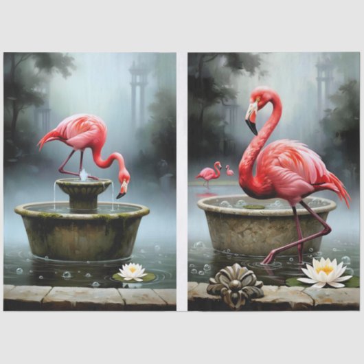 Decoupage Flamingo Collection Tissuepapier (Voorkant)