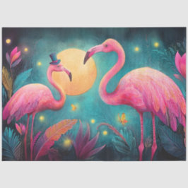 Decoupage Flamingo Heather Vuurvliegjes Liefdesver Tissuepapier