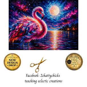 Decoupage Flamingo in het maanlicht Tropische olie Tissuepapier