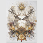 Decoupage Floral Deer Antler Art Tissuepapier (Voorkant)