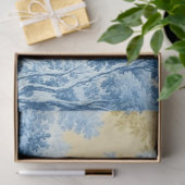 Decoupage Floral Design Frans Blauw Geel Palet Tissuepapier