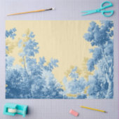 Decoupage Floral Design Frans Blauw Geel Palet Tissuepapier