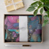 Decoupage Floral Drawer Front 29x8 Purple Gold Tissuepapier (Geschenk)