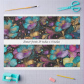 Decoupage Floral Drawer Front 29x8 Purple Gold Tissuepapier (Craft)