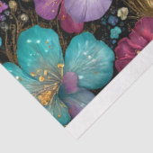 Decoupage Floral Drawer Front 29x8 Purple Gold Tissuepapier (Detail)