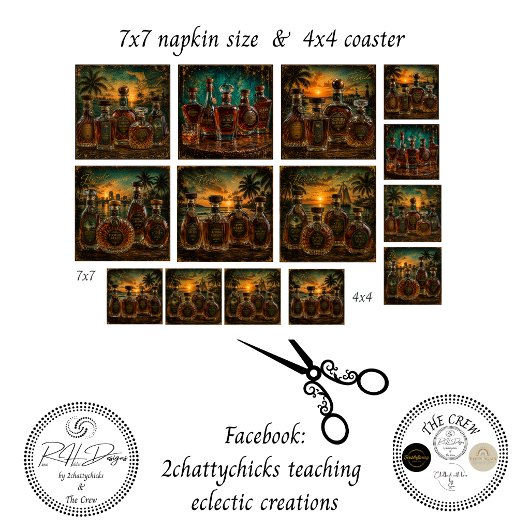 Decoupage Florida Spirits Collage Bourbon Flessen Tissuepapier