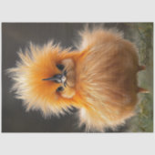 Decoupage Fluffy Bright Sinaasappel Bird Tissuepapier (Voorkant)