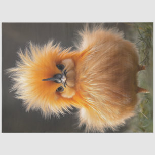 Decoupage Fluffy Bright Sinaasappel Bird Tissuepapier