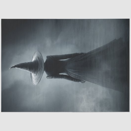 Decoupage Foggy Witch Silhouette Halloween Tissuepapier (Voorkant)