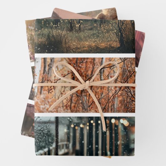 Decoupage Fox Forest Scenes Handsaw Panels  Inpakpapier Vel (In situ)