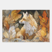 Decoupage Fox with Autumn Leaves Art Nouveau Inpakpapier Vel (Voorkant)