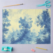 Decoupage Frans landschap Blauw Wit Palet Tissuepapier (Craft)