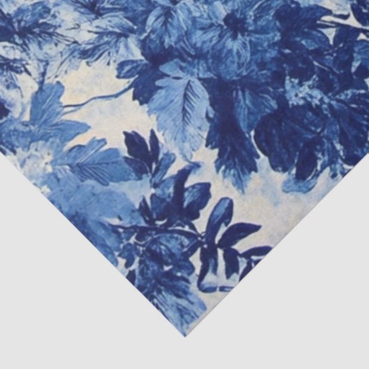 Decoupage Franse Country Wallpaper Blauw Wit Tissuepapier (Detail)