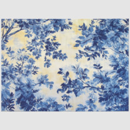 Decoupage Franse Country Wallpaper Blauw Wit Tissuepapier
