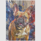Decoupage French Bulldog Abstract Furniture Art Tissuepapier (Voorkant)