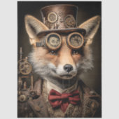 Decoupage French Canadian Steampunk Fox KOBI  Tissuepapier (Voorkant)