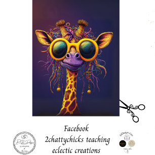 Decoupage Funky Giraffe Yellow Sunglasses A Diva Tissuepapier
